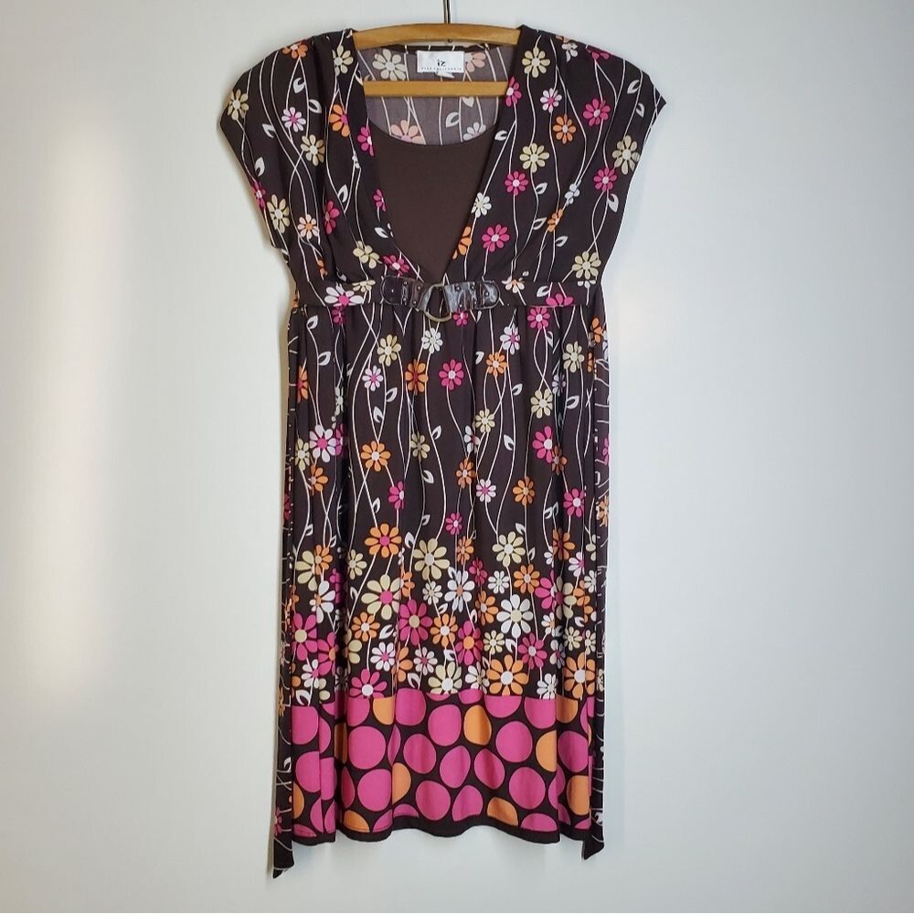 IZ Byer California Girls Floral Brown Dress Size 12